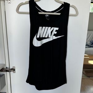 Nike Women's Black and White Logo Tank Top